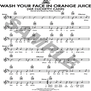 Wash your face in orange juice (Mr Clicketty Cane) - PDF