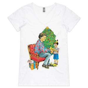 Christmas Tree - Womens V-Neck T-Shirt