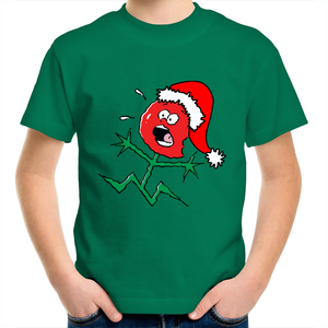 TOFFEE APPLE CHRISTMAS on GREEN - Kids T-Shirt
